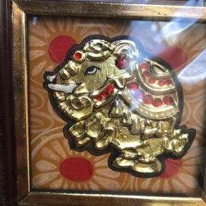 Coaster set - elephant gold plated
